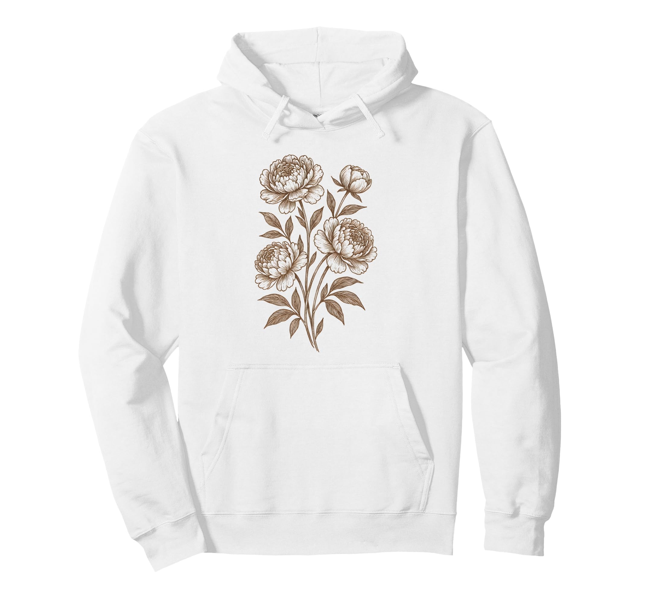 Linocut Flower Botanical Art Hoodie - Custom Art Print Unisex - T-Shirt, Sweatshirt, Hoodie