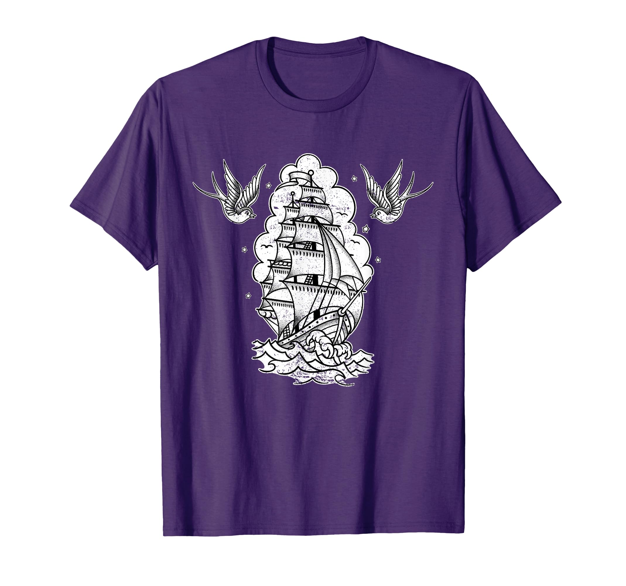 Old School Sailor Tattoo Clipper T-Shirt - Casual Everyday Wear Unisex - T-Shirt, Sweatshirt, Hoodie