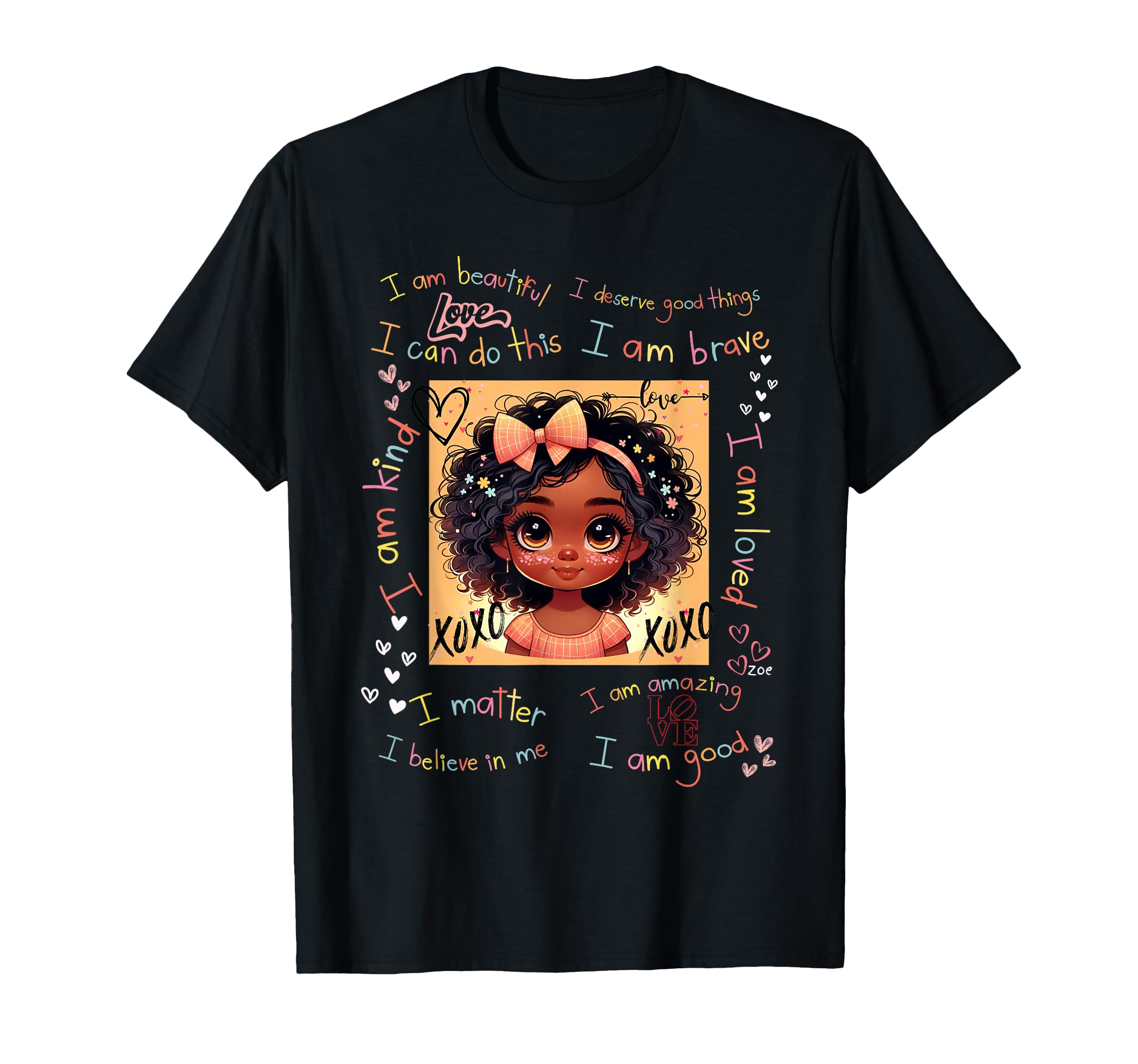 Positive Affirmations Black T-Shirt - Custom Art Print Men Women - T-Shirt, Sweatshirt, Hoodie