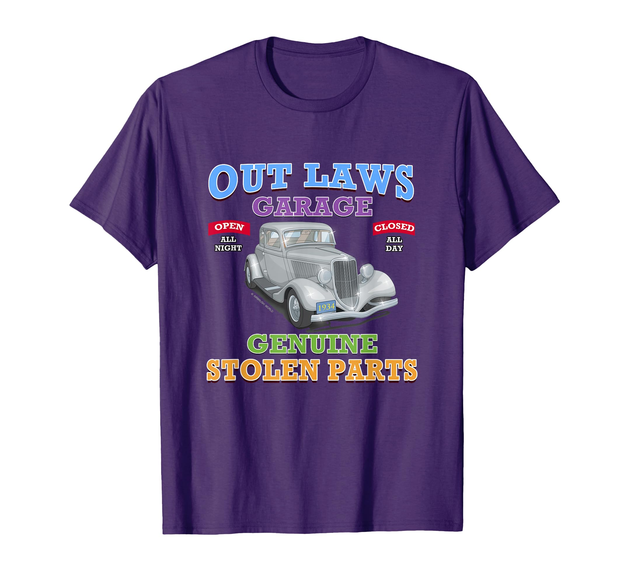 Car Outlaw Garage Hot Rod Novelty Gift T-Shirt - Trendy Graphic Unisex - T-Shirt, Sweatshirt, Hoodie