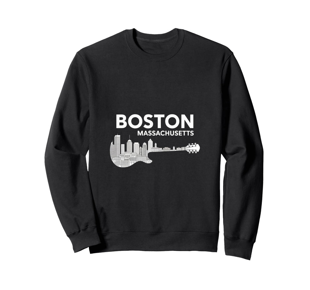 Boston Massachusetts Coastal Skyline Sweatshirt - Unique Graphic Men Women - T-Shirt, Sweatshirt, Hoodie