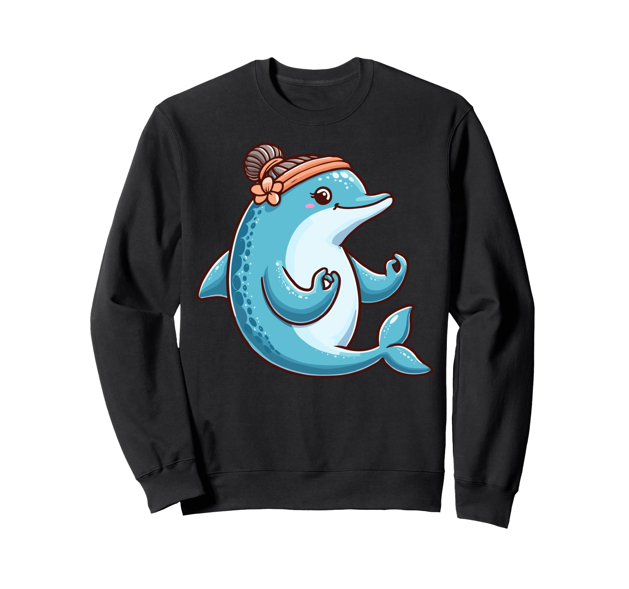 Meditation Dolphin Yoga Pose Relaxing Sweatshirt - Streetwear Style Unisex - T-Shirt, Sweatshirt, Hoodie