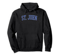 St John Distressed Blue Varsity Hoodie - Minimalist Print Unisex - T-Shirt, Sweatshirt, Hoodie