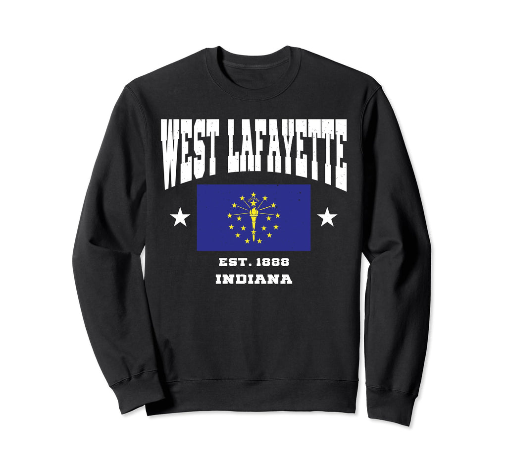 West Lafayette Indiana Throwback Sweatshirt - Unique Graphic for Adults - T-Shirt, Sweatshirt, Hoodie