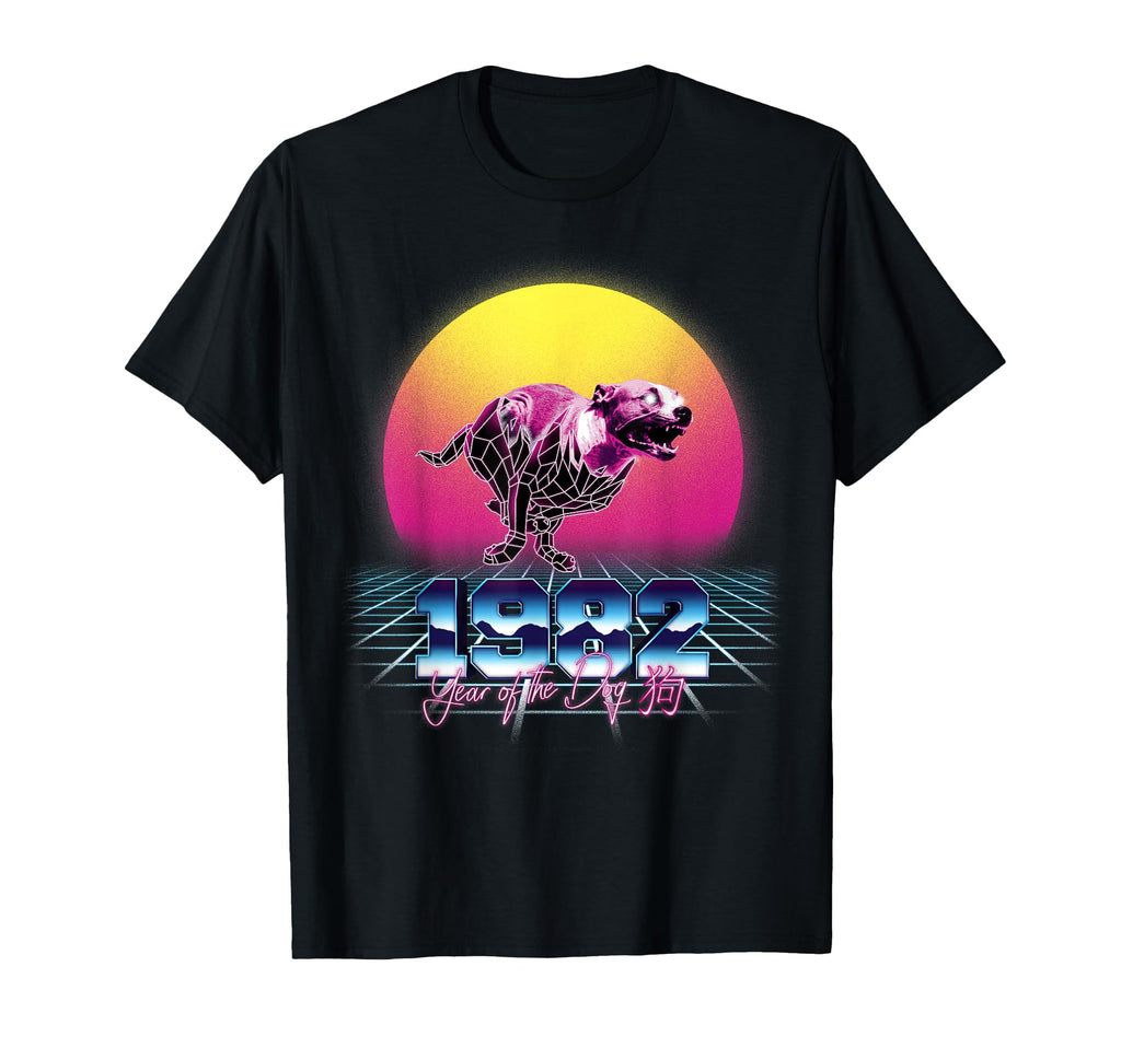 1982 Year Dog 80S Chinese Zodiac T-Shirt - Custom Art Print Men Women - T-Shirt, Sweatshirt, Hoodie