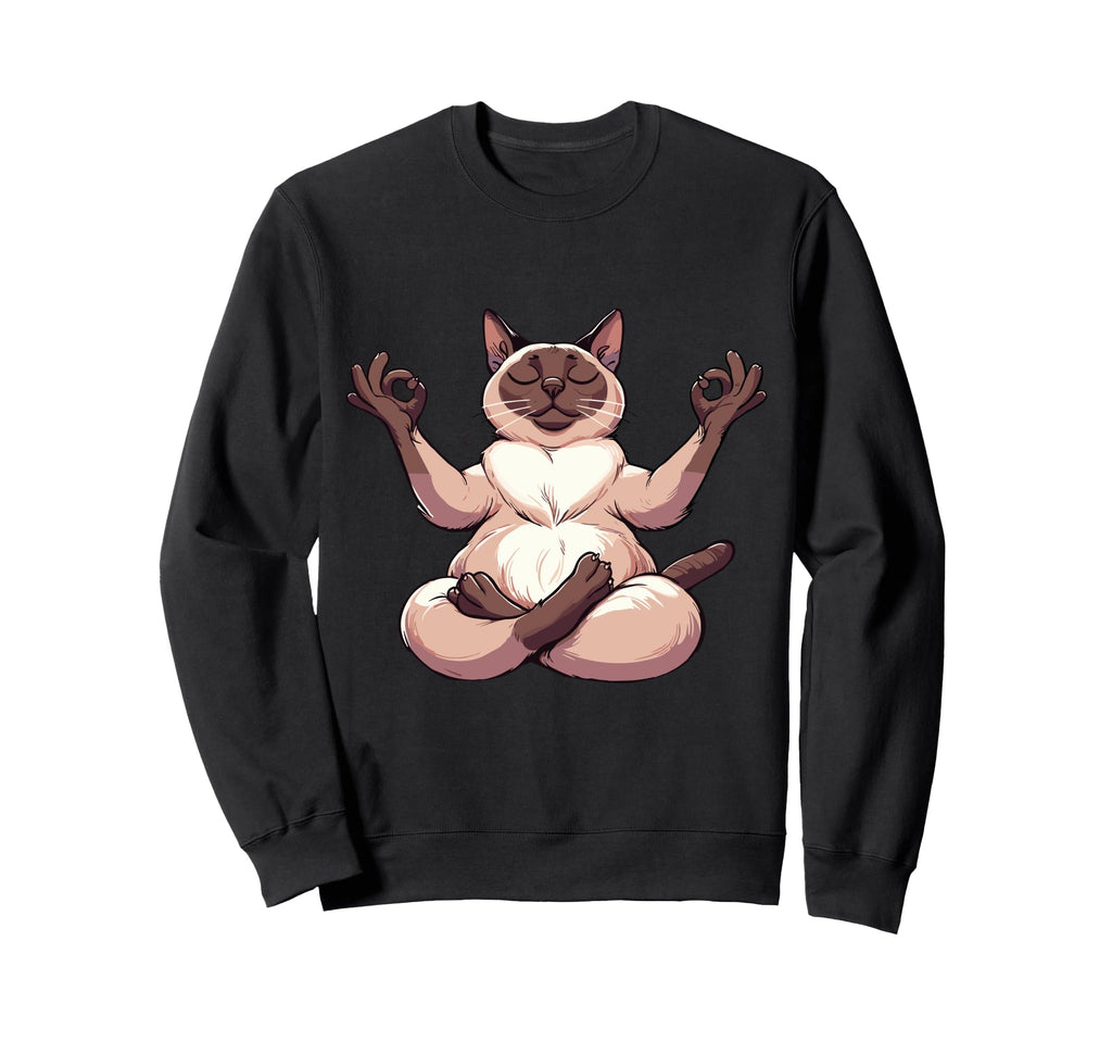 Meditation Siamese Yoga Pose Relaxing Sweatshirt - Trendy Graphic Unisex - T-Shirt, Sweatshirt, Hoodie