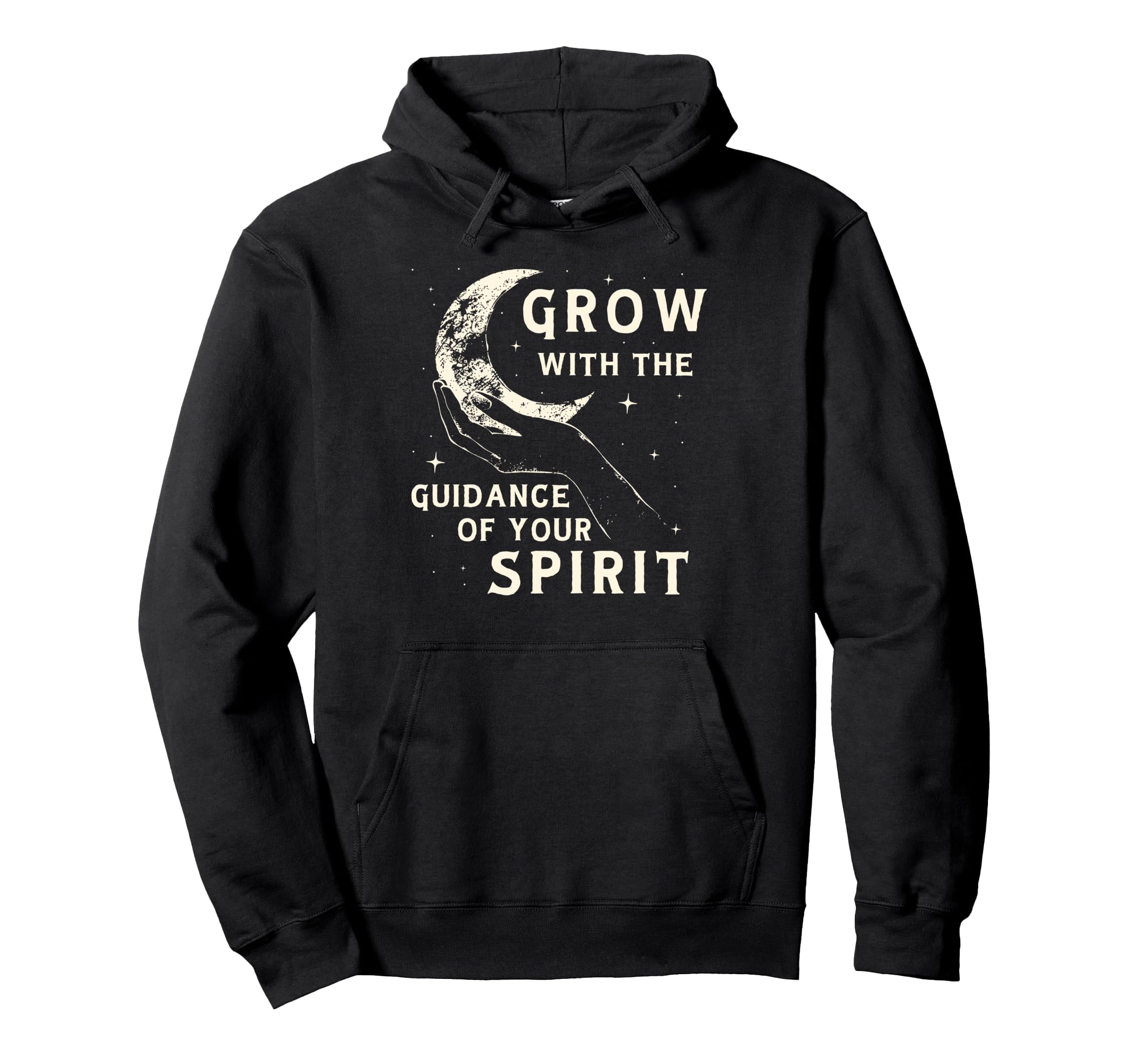 Spiritual Growth Mindset Crescent Hoodie - Casual Everyday Wear for Adults - T-Shirt, Sweatshirt, Hoodie
