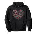 Valentines Motorcycles Motorbikes Heart Hoodie - Graphic Print Unisex - T-Shirt, Sweatshirt, Hoodie