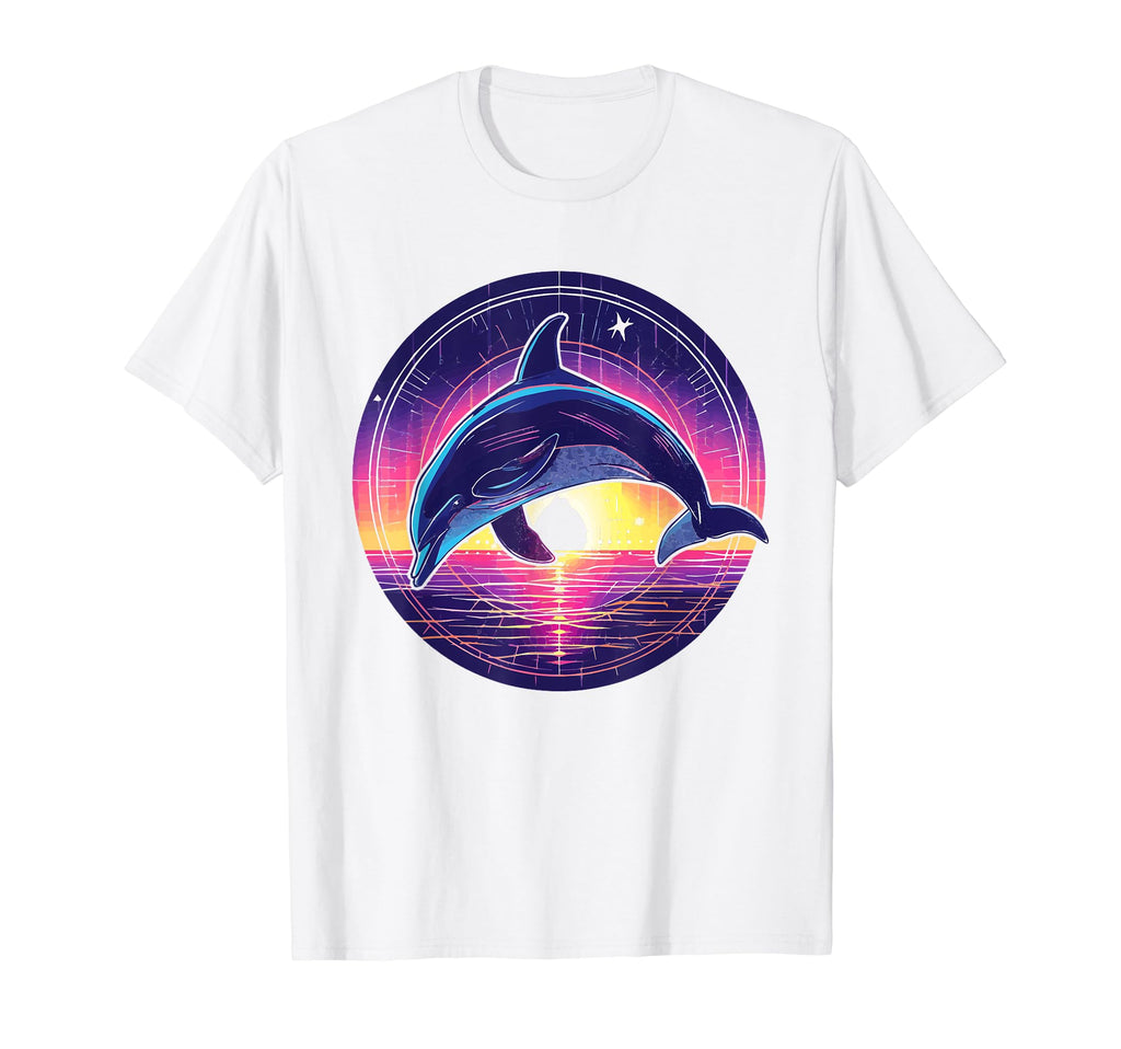 Dolphin 80S Synthwave Africa Dolphin T-Shirt - Graphic Print Men Women - T-Shirt, Sweatshirt, Hoodie