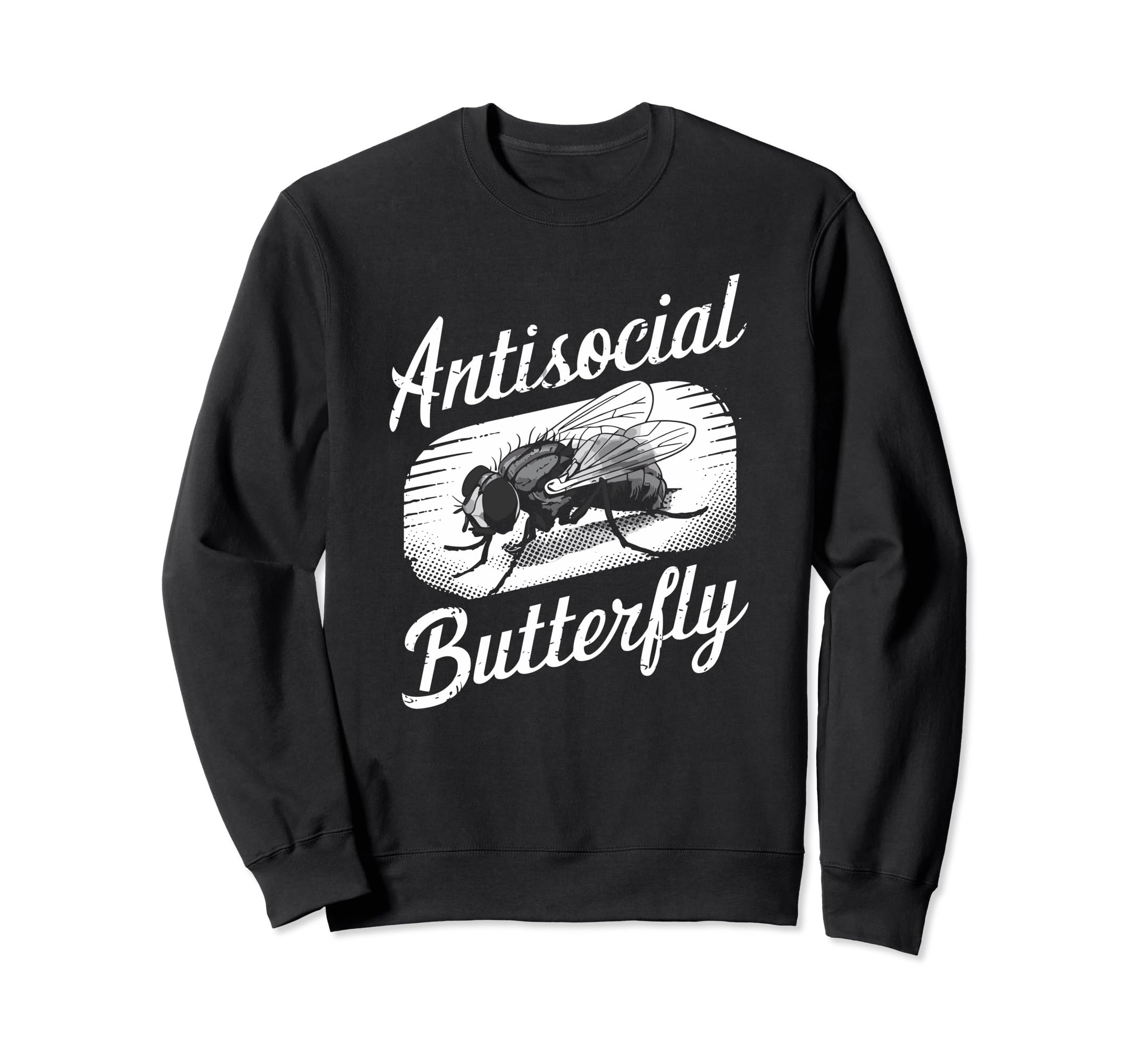 Antisocial Butterfly Housefly Sweatshirt - Minimalist Print Unisex - T-Shirt, Sweatshirt, Hoodie