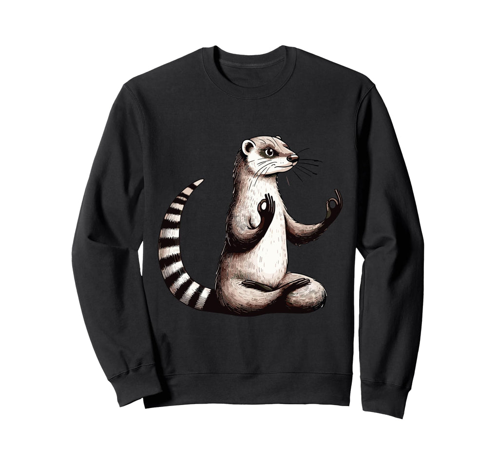 Meditation Mongoose Yoga Pose Sweatshirt - Graphic Print Men Women - T-Shirt, Sweatshirt, Hoodie