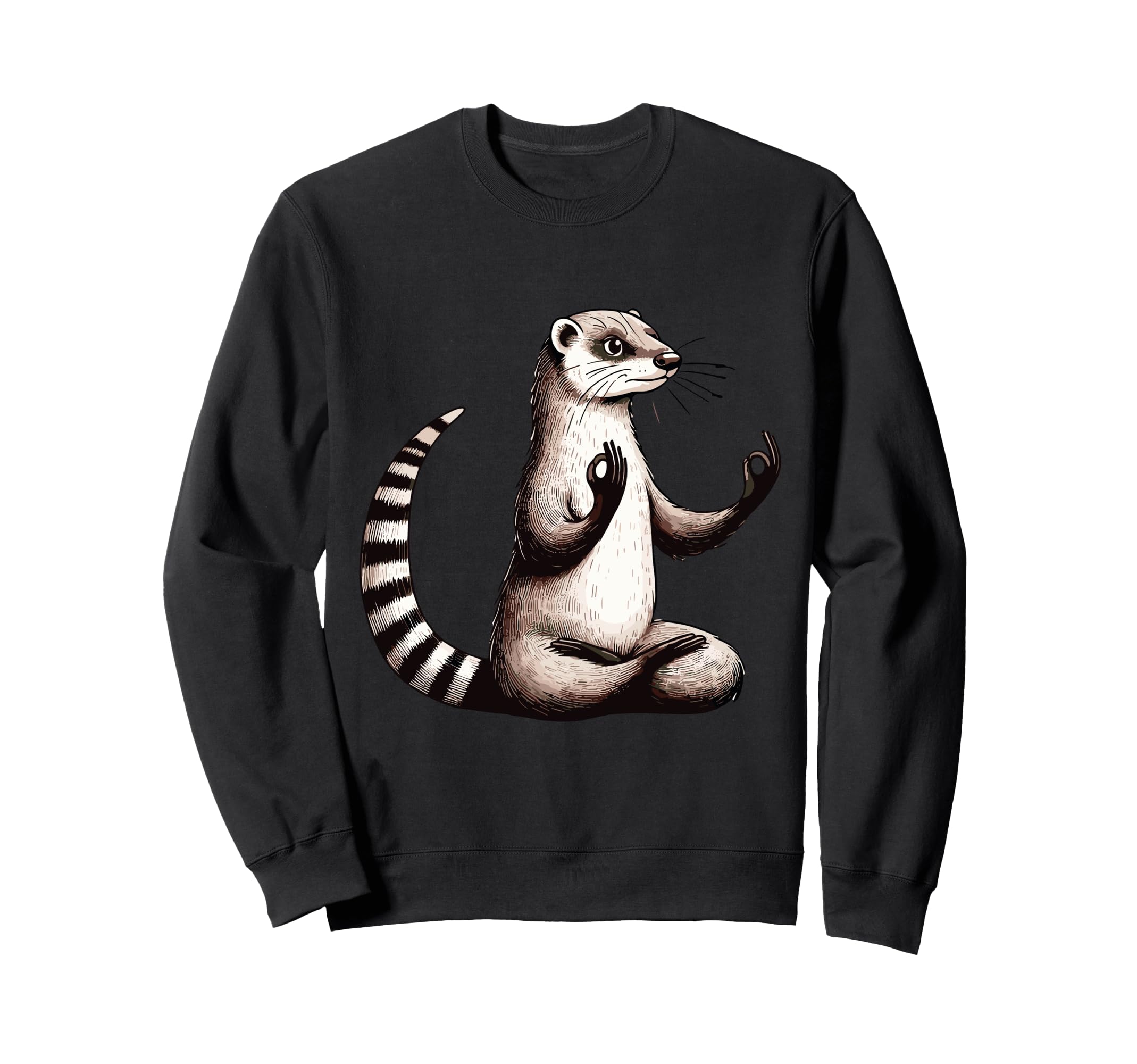 Meditation Mongoose Yoga Pose Sweatshirt - Graphic Print Men Women - T-Shirt, Sweatshirt, Hoodie