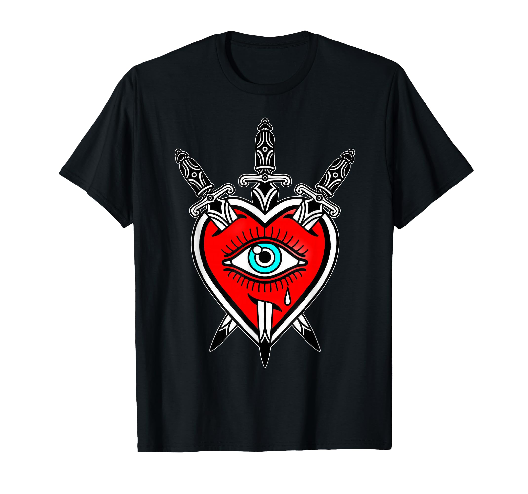Heart X Dagger American Traditional T-Shirt - Minimalist Print Men Women - T-Shirt, Sweatshirt, Hoodie