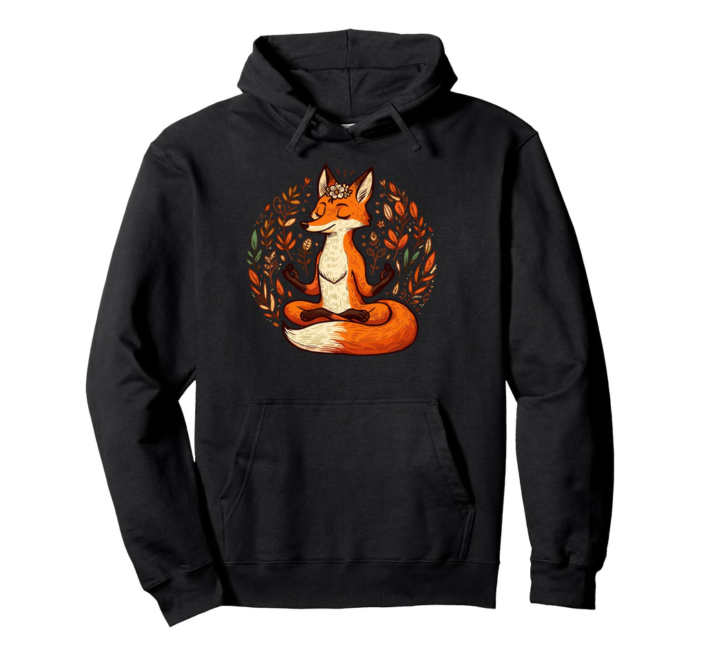 Meditation Fox Yoga Pose Relaxing Hoodie - Novelty Apparel for Adults - T-Shirt, Sweatshirt, Hoodie