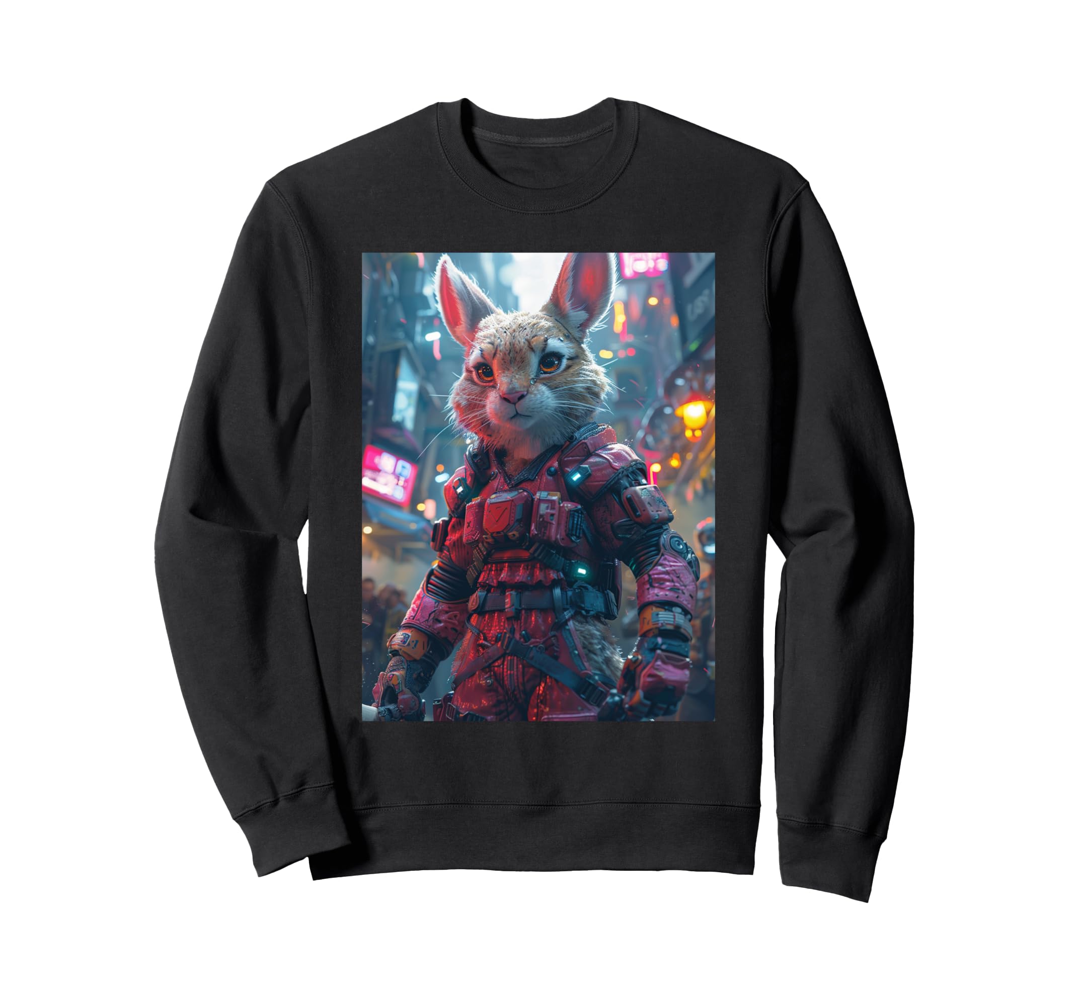 Synthwave Retrowave Rabbit 70S 80S Sweatshirt - Streetwear Style Unisex - T-Shirt, Sweatshirt, Hoodie