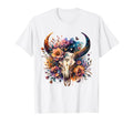 Boho Cow Skull Flowers Art Wild T-Shirt - Aesthetic Graphic for Adults - T-Shirt, Sweatshirt, Hoodie