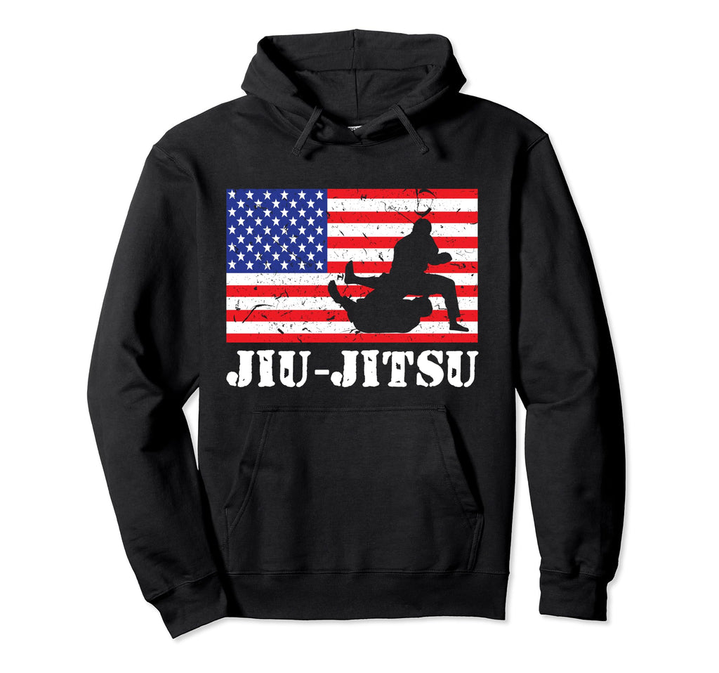 Distressed Jiujitsu Gi Usa American Hoodie - Streetwear Style for Adults - T-Shirt, Sweatshirt, Hoodie