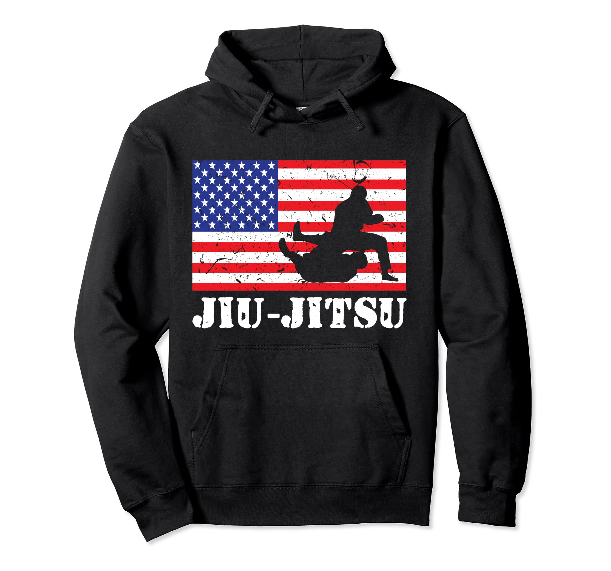 Distressed Jiujitsu Gi Usa American Hoodie - Streetwear Style for Adults - T-Shirt, Sweatshirt, Hoodie