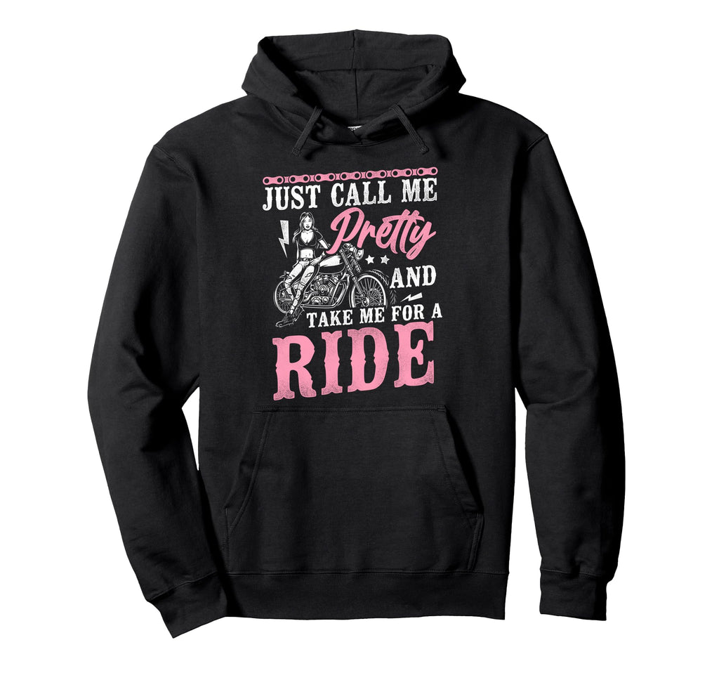 Motorcycle Biker Female Just Call Me Hoodie - Custom Art Print Unisex - T-Shirt, Sweatshirt, Hoodie