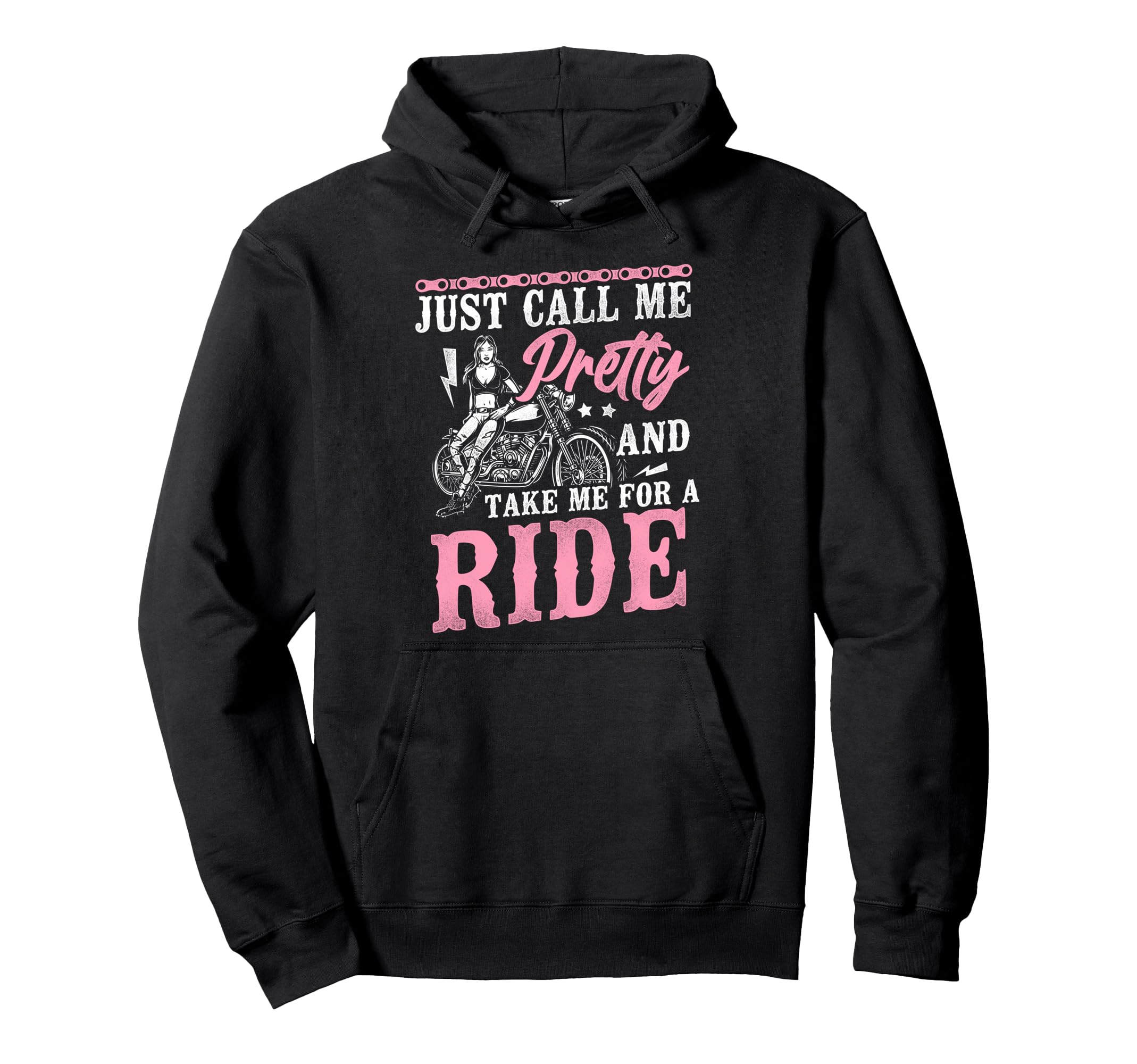 Motorcycle Biker Female Just Call Me Hoodie - Custom Art Print Unisex - T-Shirt, Sweatshirt, Hoodie