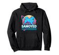 Samoyed Synthwave Aesthetic Dog Lover Hoodie - Novelty Apparel Men Women - T-Shirt, Sweatshirt, Hoodie