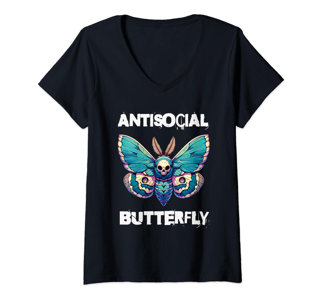 Womens Antisocial Butterfly Funny T-Shirt - Aesthetic Graphic Men Women - T-Shirt, Sweatshirt, Hoodie