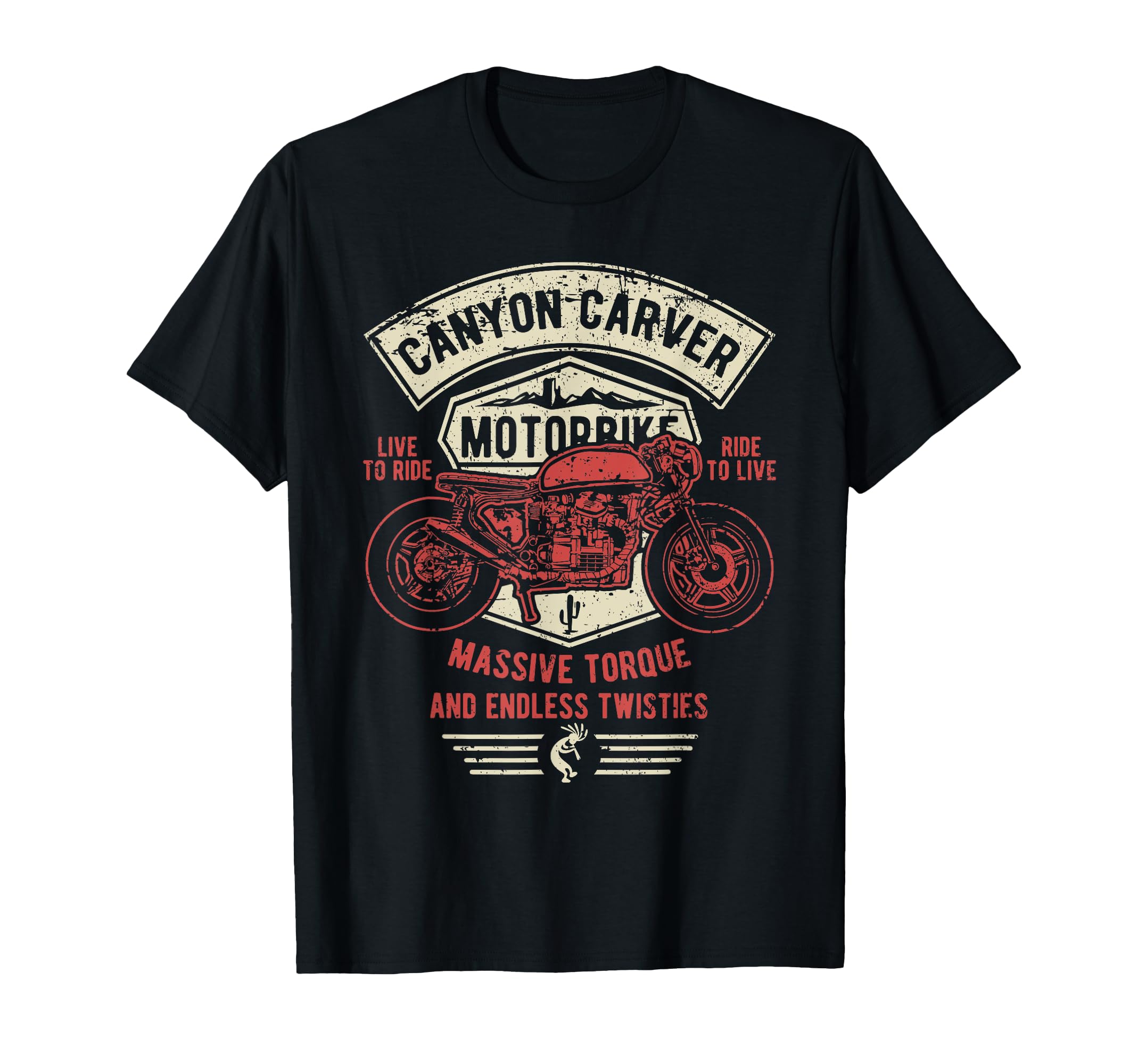 Canyon Carver Motorcycle Distressed T-Shirt - Novelty Apparel for Adults - T-Shirt, Sweatshirt, Hoodie