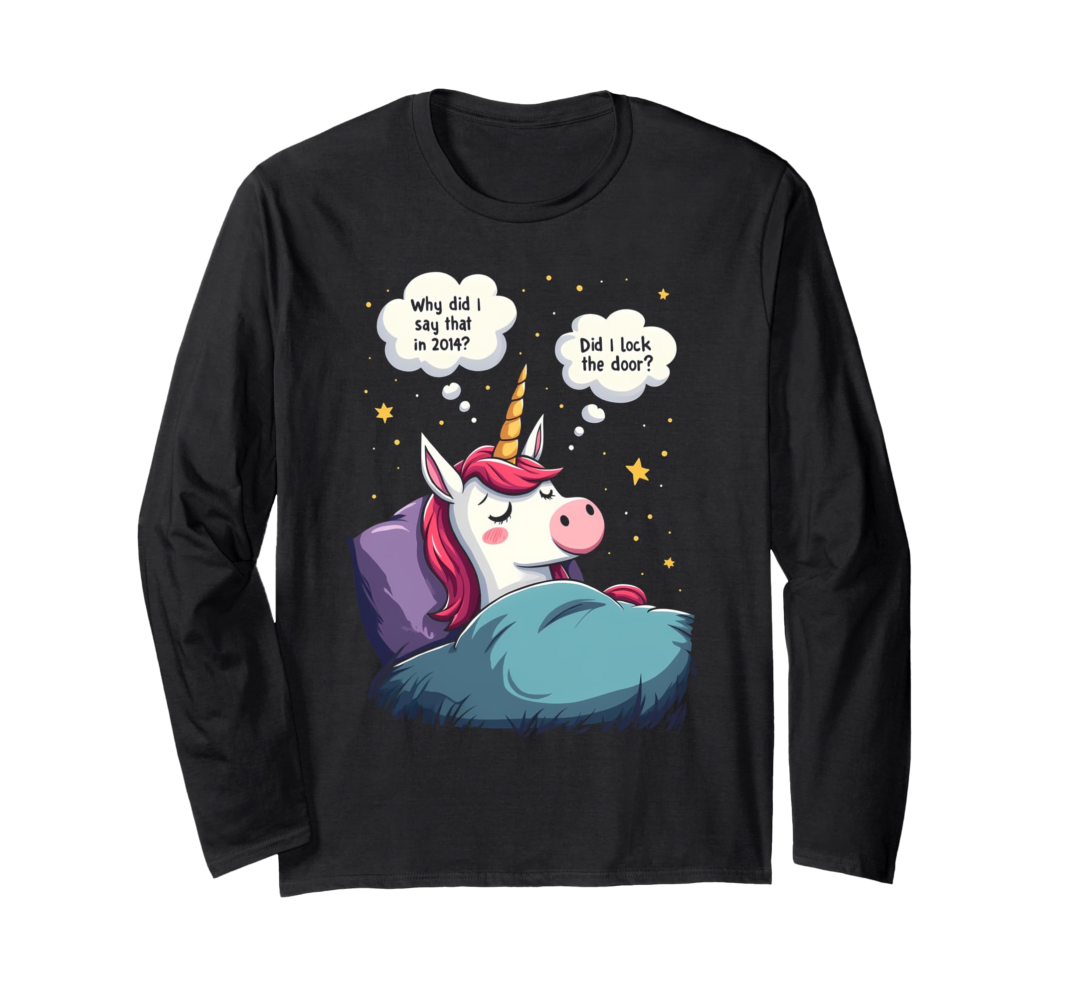 Unicorn Overthinking Funny Sleep T-Shirt - Trendy Graphic Men Women - T-Shirt, Sweatshirt, Hoodie