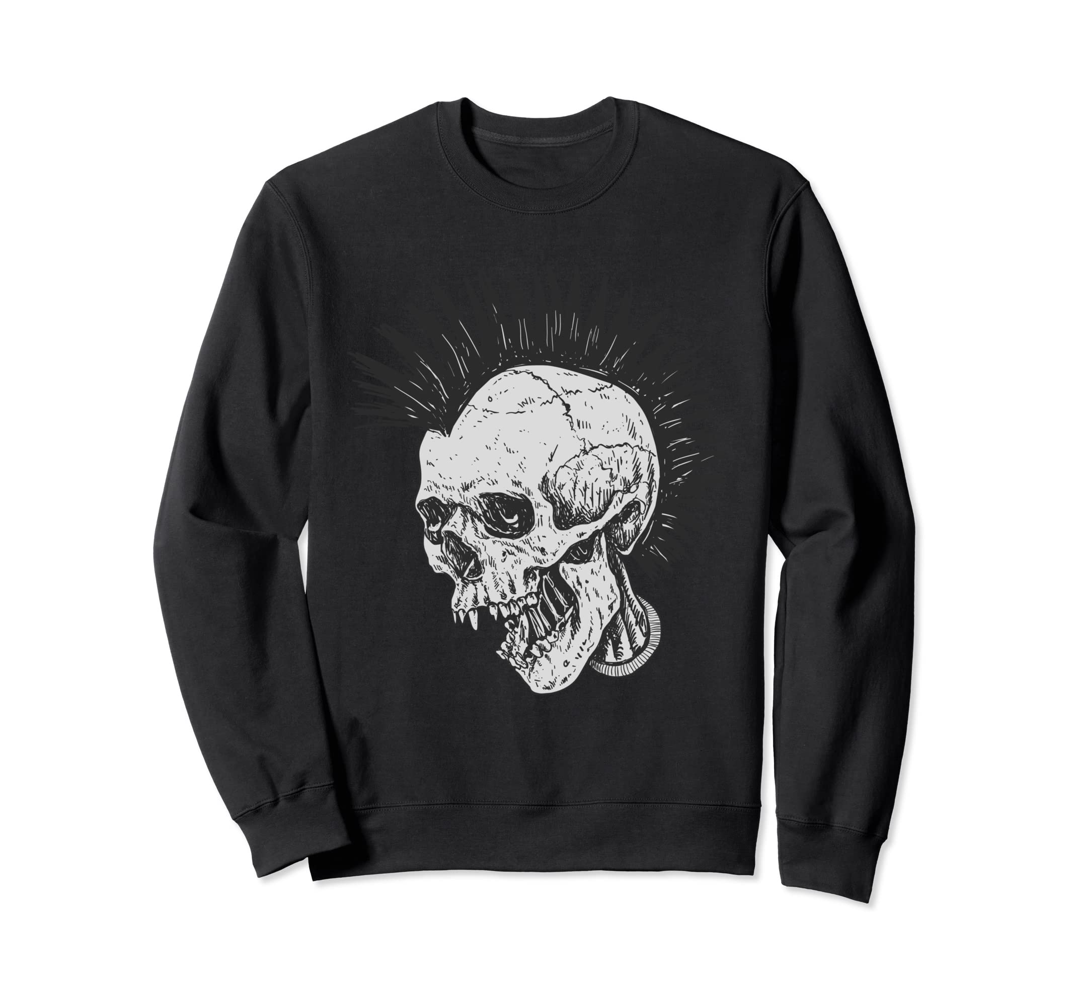 Punk Skull American Traditional Sweatshirt - Custom Art Print for Adults - T-Shirt, Sweatshirt, Hoodie