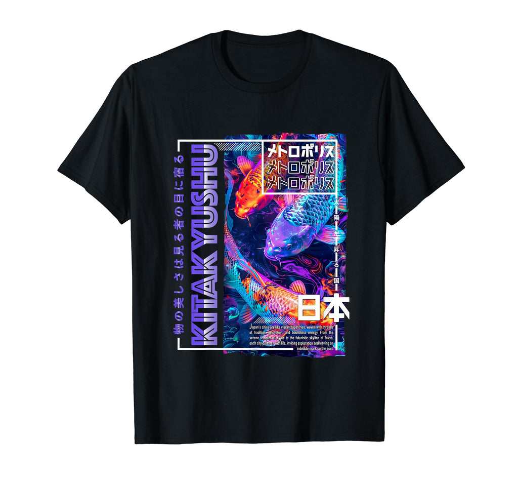Kitakyushu City 80S Synthwave T-Shirt - Casual Everyday Wear for Adults - T-Shirt, Sweatshirt, Hoodie