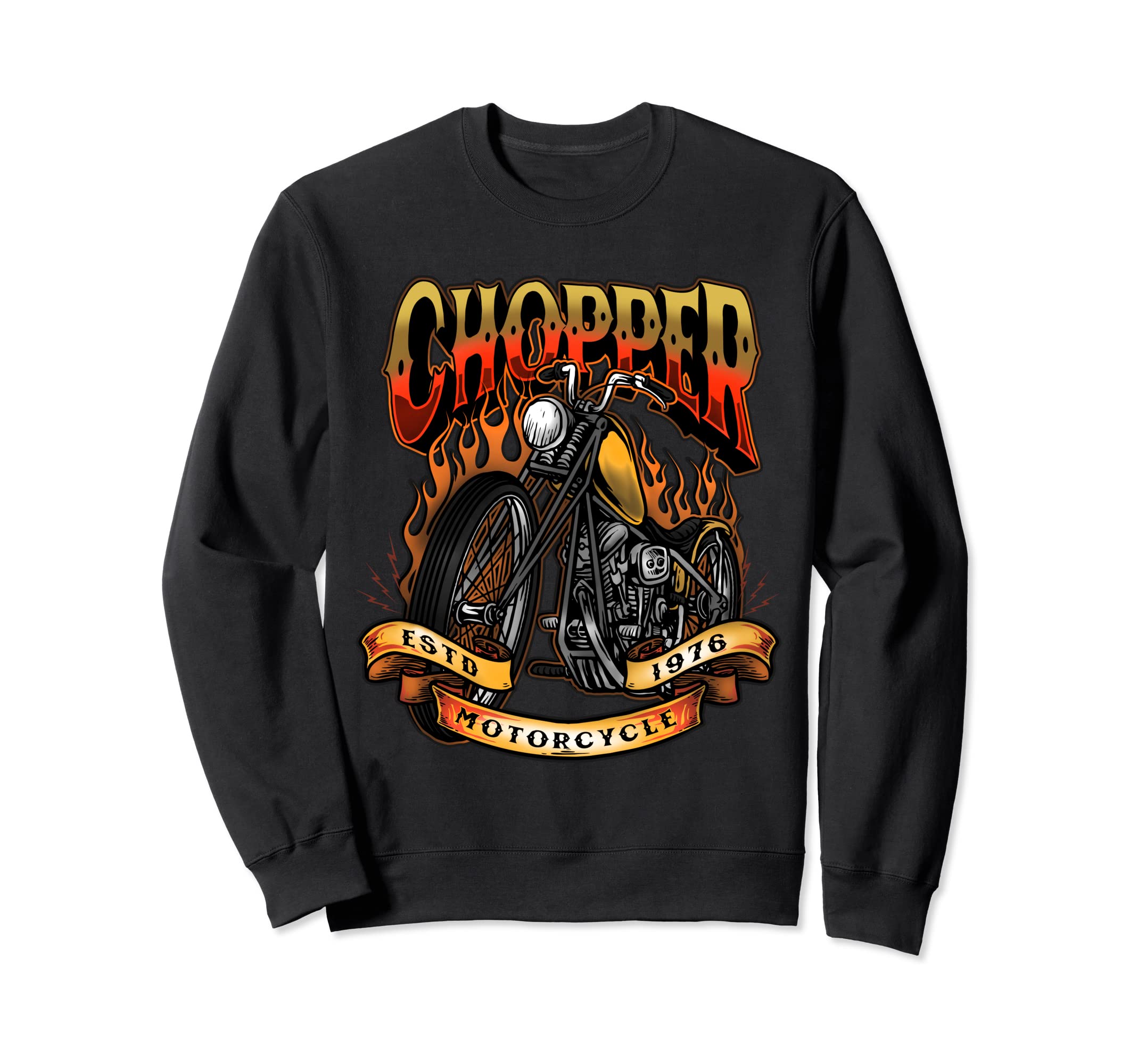 Chopper Motorcycle Biker Bikers Sweatshirt - Custom Art Print for Adults - T-Shirt, Sweatshirt, Hoodie