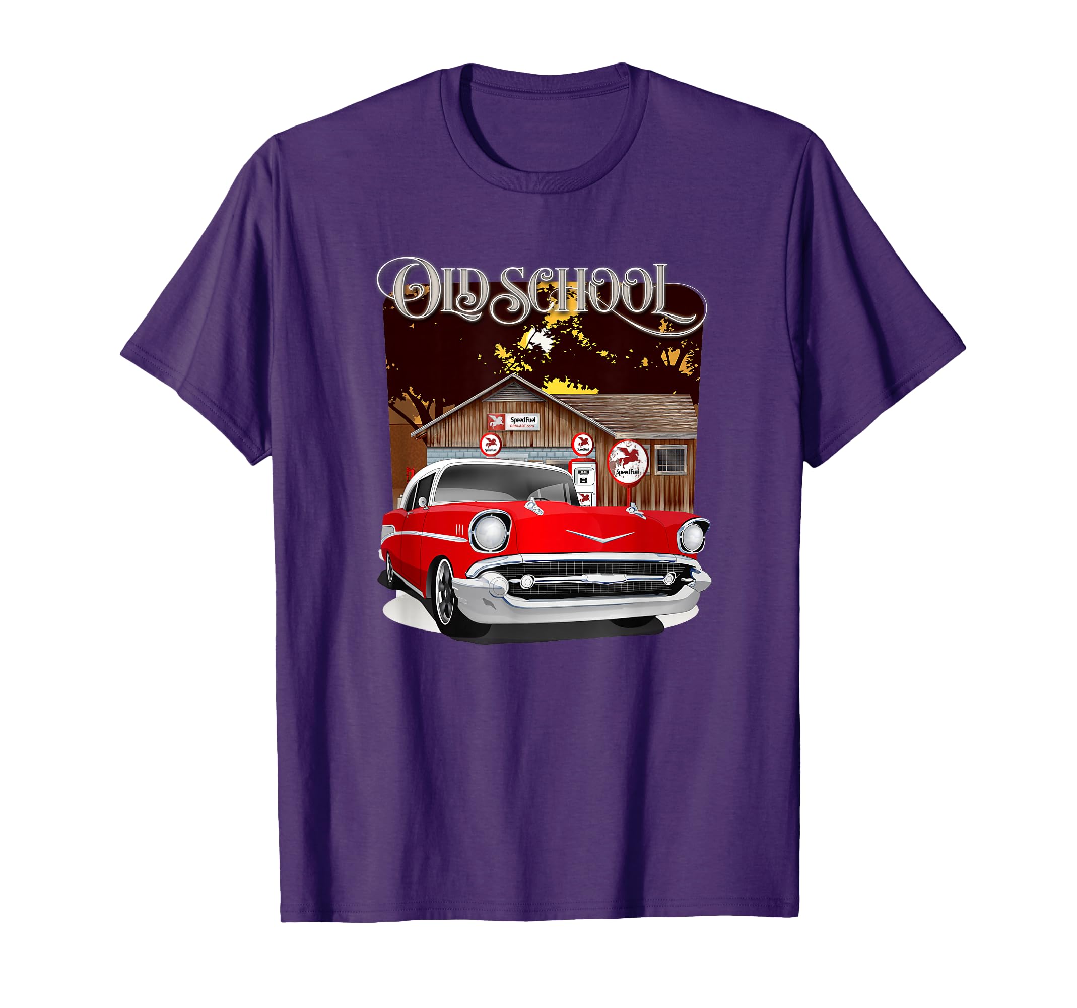 1957 Red And White Old School Bel Air T-Shirt - Minimalist Print Men Women - T-Shirt, Sweatshirt, Hoodie