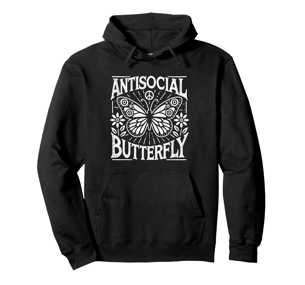 Antisocial Butterfly Hoodie - Novelty Apparel for Adults - T-Shirt, Sweatshirt, Hoodie