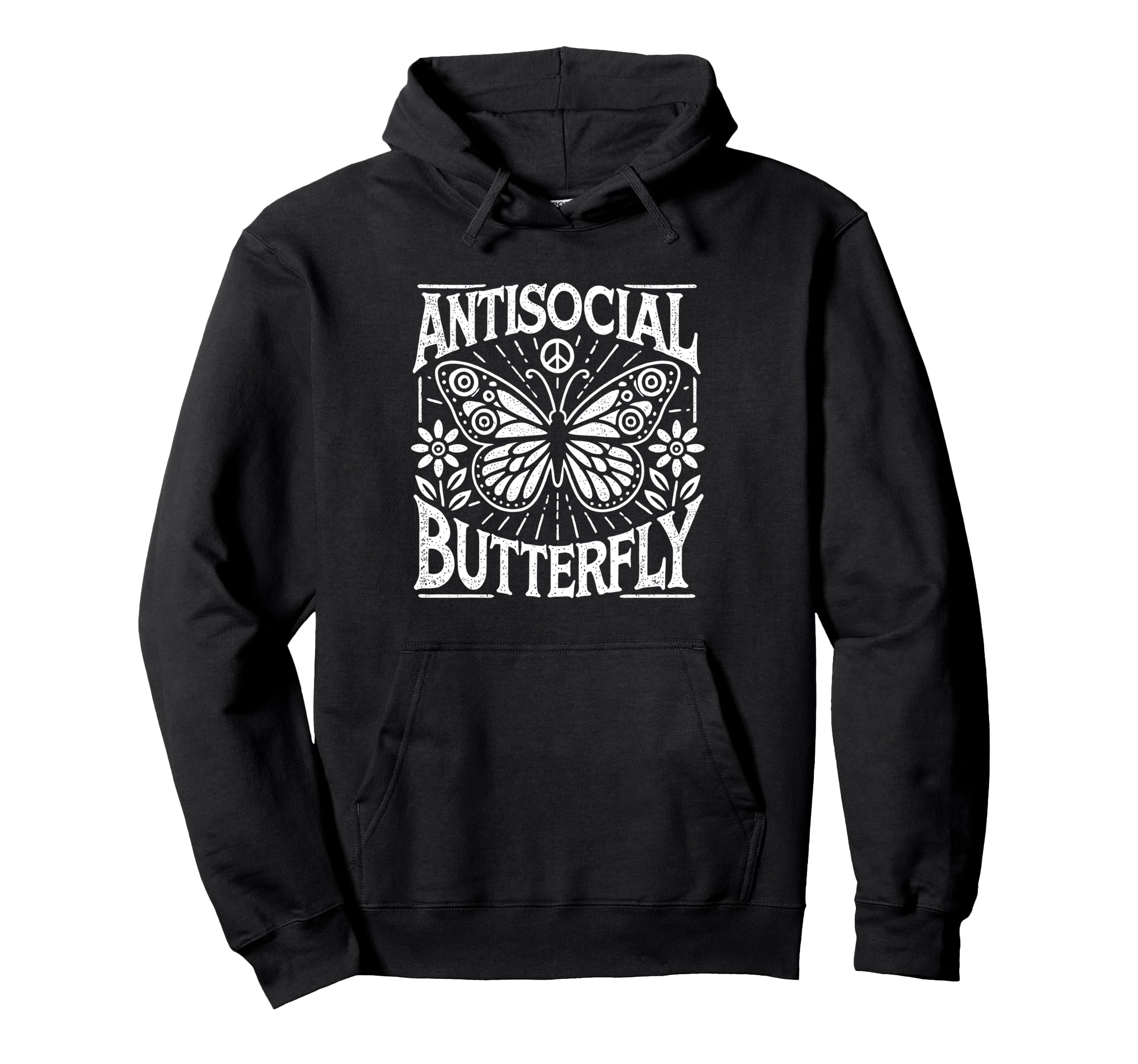 Antisocial Butterfly Hoodie - Novelty Apparel for Adults - T-Shirt, Sweatshirt, Hoodie