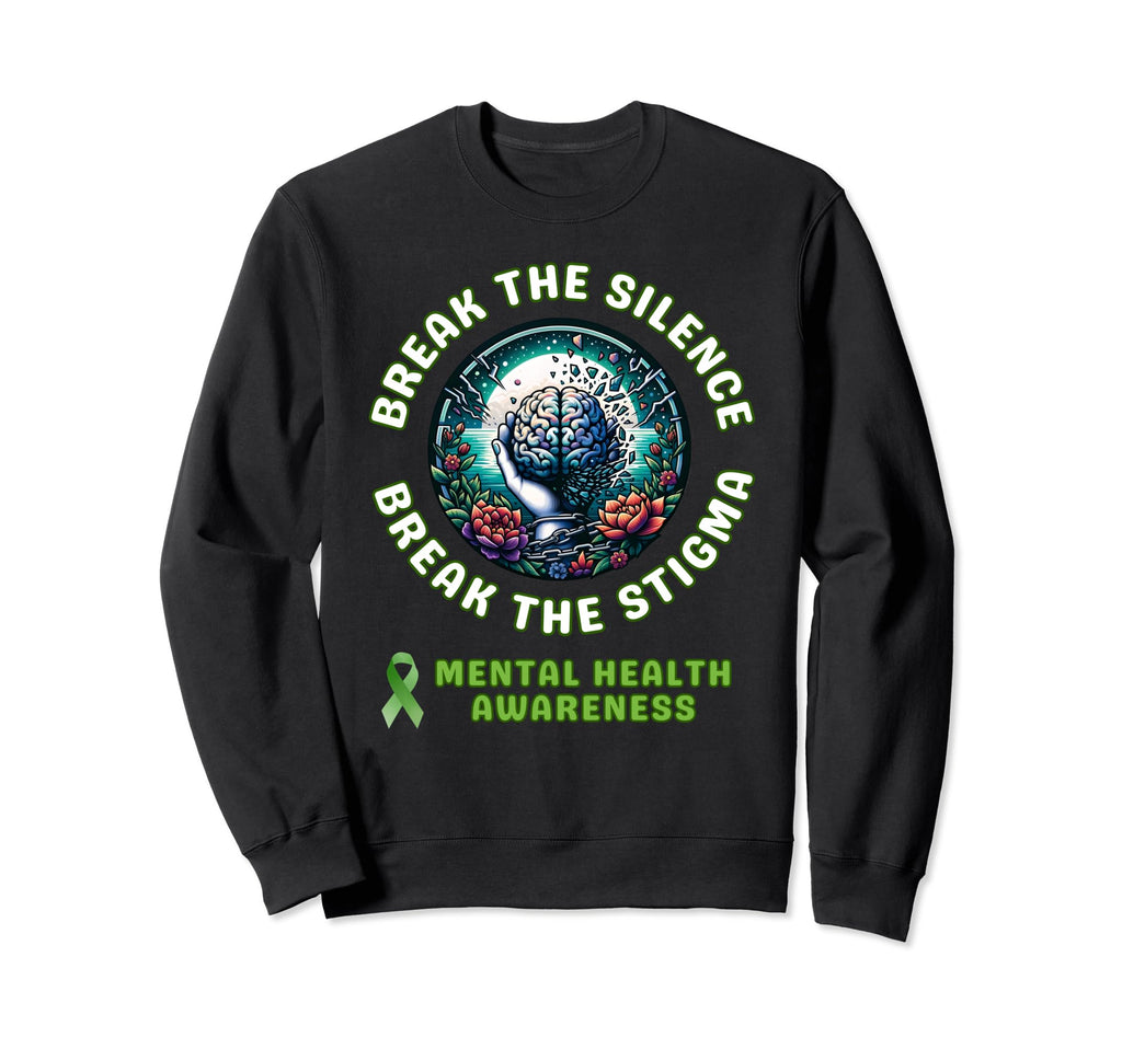 May We Wear Green Ribbon Mental Sweatshirt - Graphic Print for Adults - T-Shirt, Sweatshirt, Hoodie