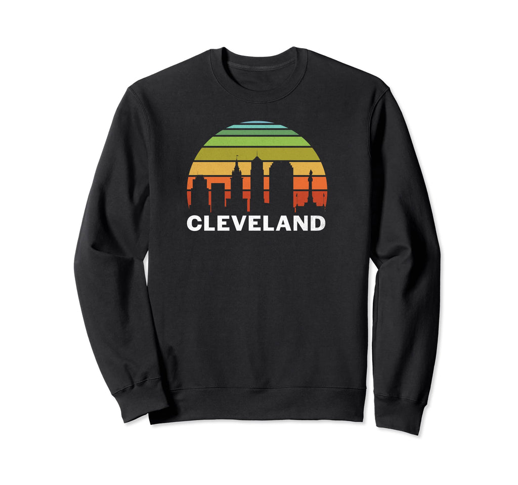 70S Cleveland Ohio Cityscape Sweatshirt - Casual Everyday Wear Men Women - T-Shirt, Sweatshirt, Hoodie