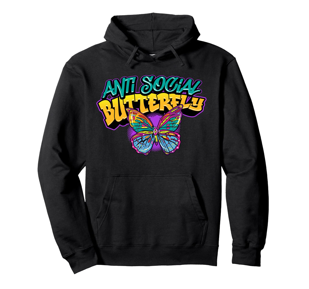 Graffiti Art Colorful Antisocial Hoodie - Custom Art Print for Adults - T-Shirt, Sweatshirt, Hoodie