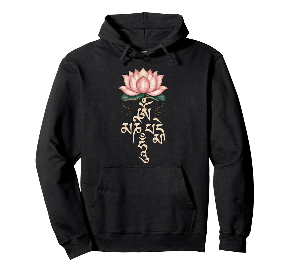 Om Mani Padme Hum Meditation Mantra Hoodie - Novelty Apparel Unisex - T-Shirt, Sweatshirt, Hoodie