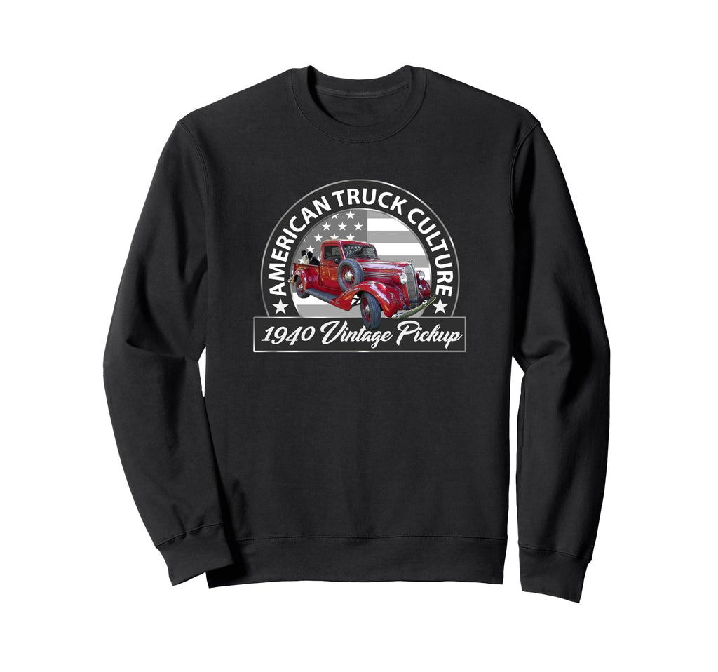 1940 Red Pickup Truck Pre War Era Car Sweatshirt - Minimalist Print Unisex - T-Shirt, Sweatshirt, Hoodie