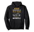 Distressed Motorcycle Old Grandpa Hoodie - Custom Art Print for Adults - T-Shirt, Sweatshirt, Hoodie