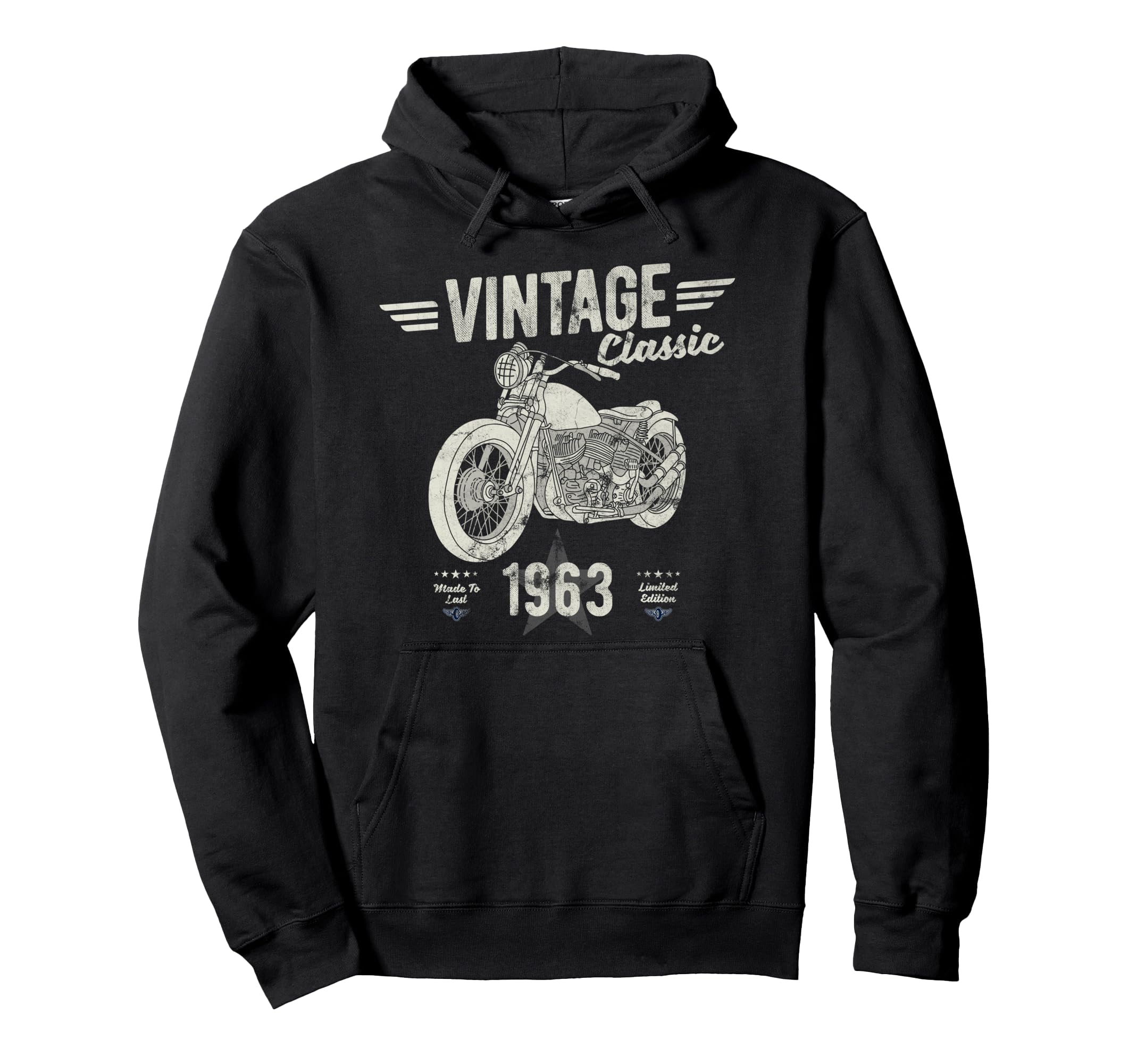 Born 1963 Motorcycle Motorbike Birthday Hoodie - Minimalist Print Unisex - T-Shirt, Sweatshirt, Hoodie