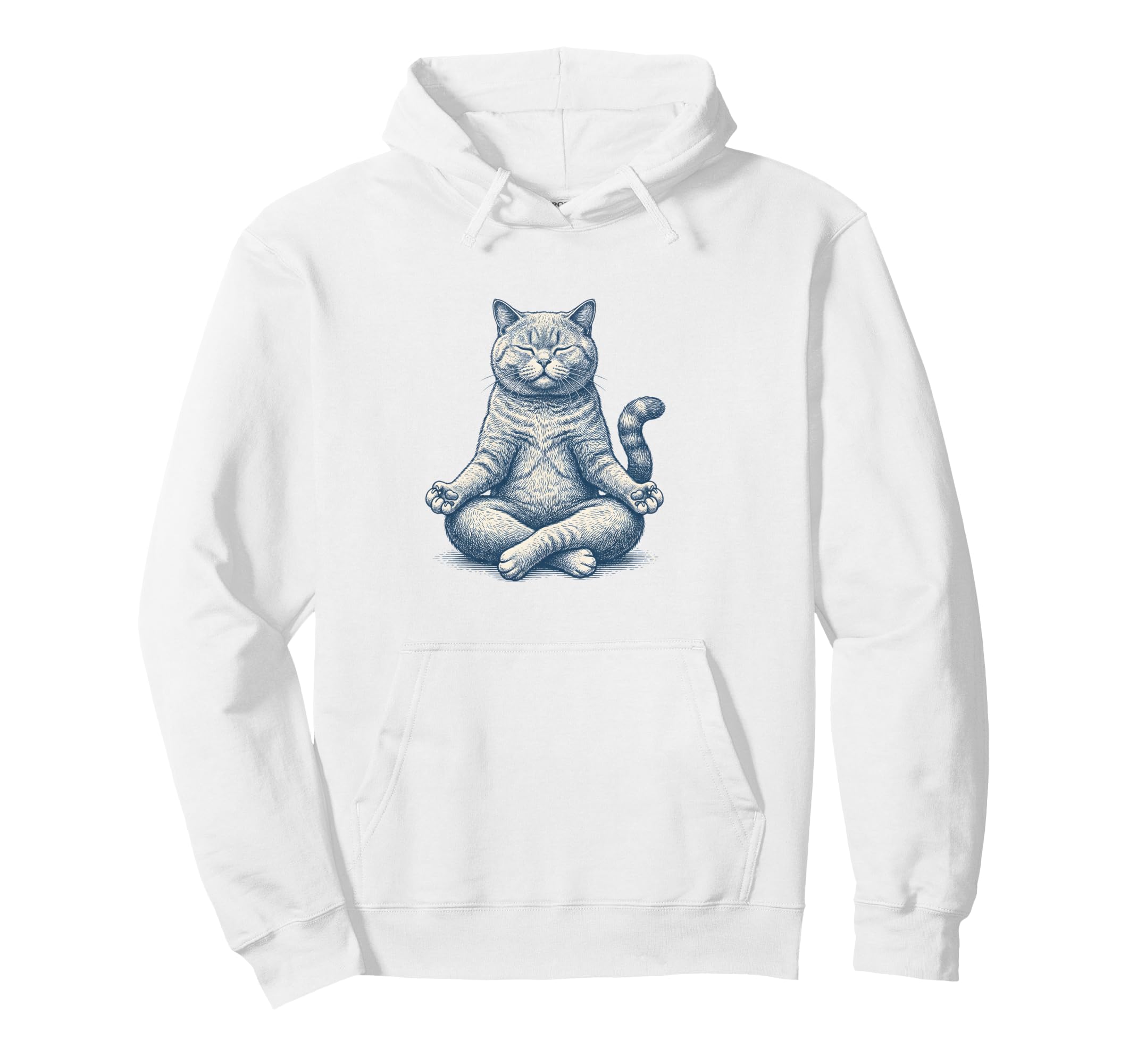 Meditating British Shorthair Cat Zen Hoodie - Minimalist Print for Adults - T-Shirt, Sweatshirt, Hoodie