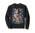 Cat Lover Flowers Art Pattern Sweatshirt - Streetwear Style for Adults - T-Shirt, Sweatshirt, Hoodie