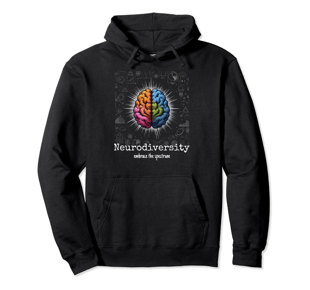 Colorful Rainbow Brain Neurodiversity Hoodie - Graphic Print for Adults - T-Shirt, Sweatshirt, Hoodie