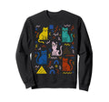 Postmodern Cat Art Modern Sweatshirt - Minimalist Print Unisex - T-Shirt, Sweatshirt, Hoodie