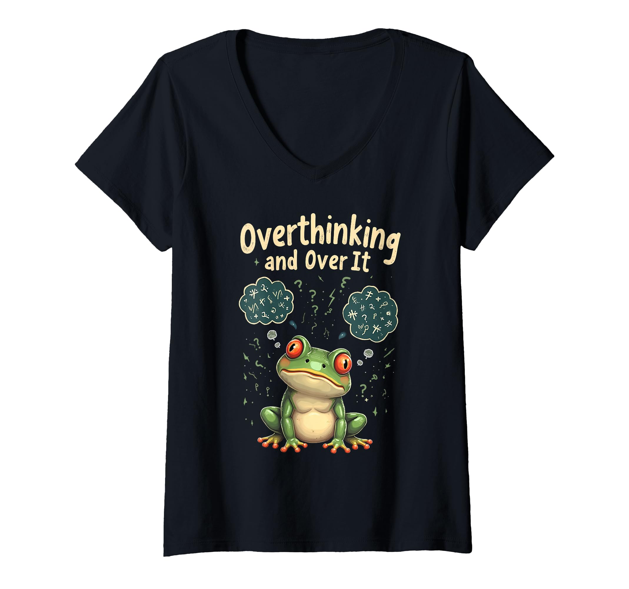 Womens Funny Tired Frog Meme Overthinker T-Shirt - Trendy Graphic Unisex - T-Shirt, Sweatshirt, Hoodie