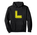 Bold Letter Yellow L Outline Alphabet Hoodie - Unique Graphic for Adults - T-Shirt, Sweatshirt, Hoodie