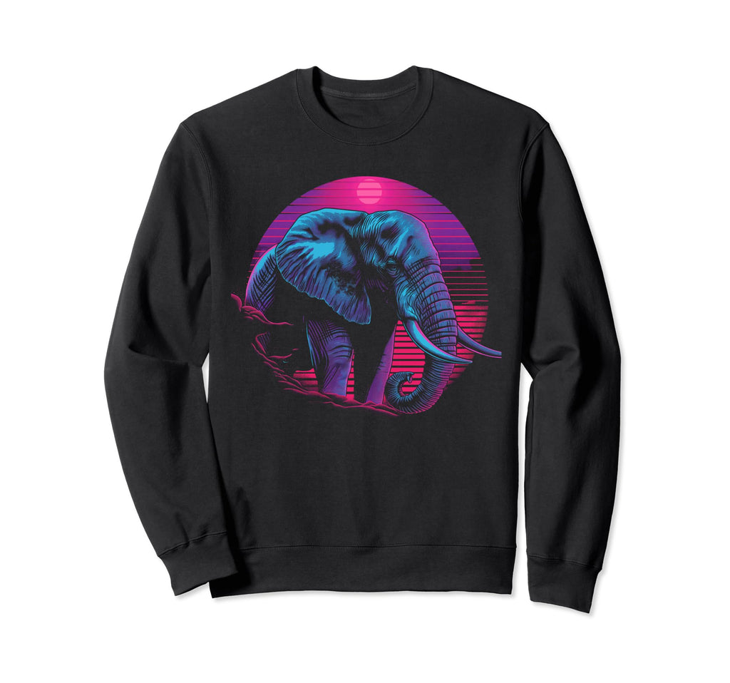 Elephant Vaporwave Aesthetic Sweatshirt - Novelty Apparel Men Women - T-Shirt, Sweatshirt, Hoodie