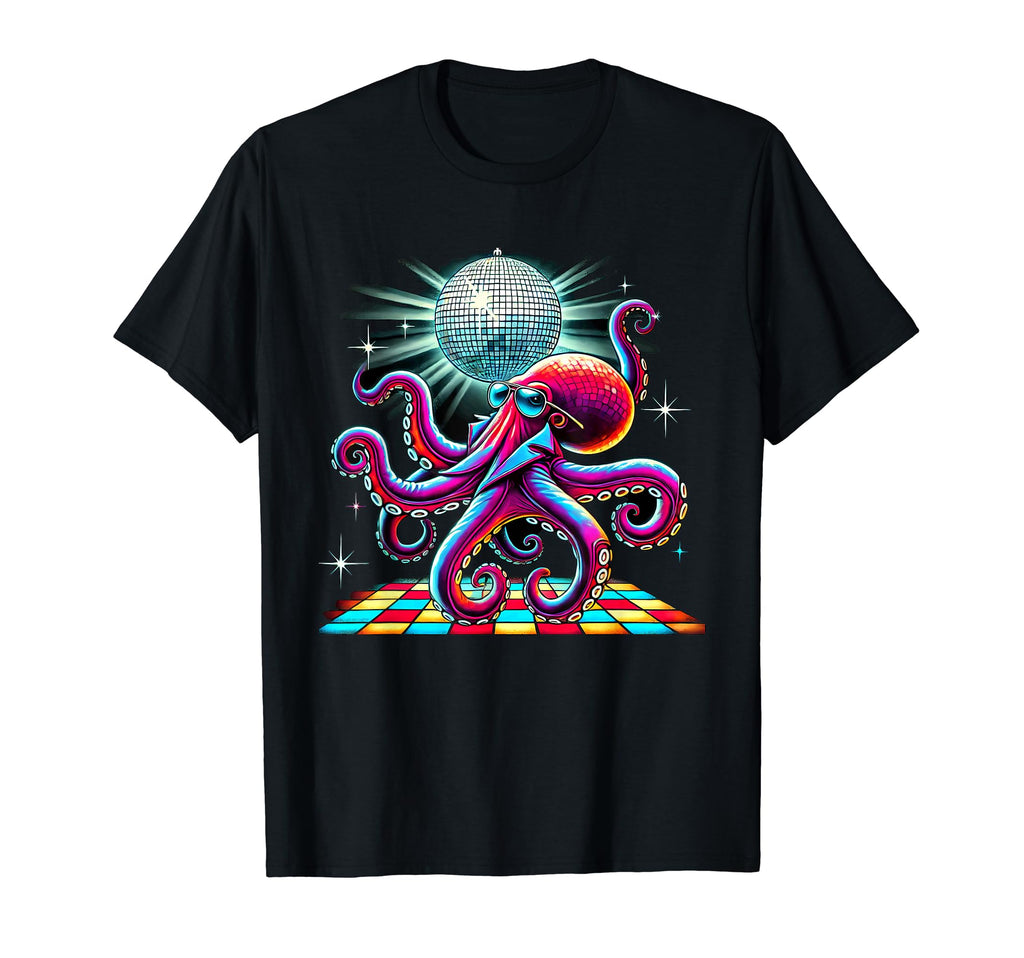 Aesthetic Octopus Disco T-Shirt - Minimalist Print Men Women - T-Shirt, Sweatshirt, Hoodie