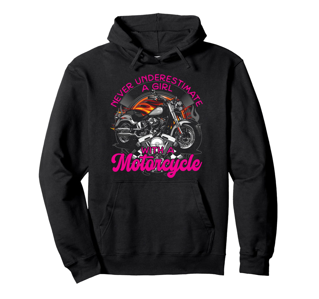 Motorcycle Biker Female Never Hoodie - Custom Art Print for Adults - T-Shirt, Sweatshirt, Hoodie